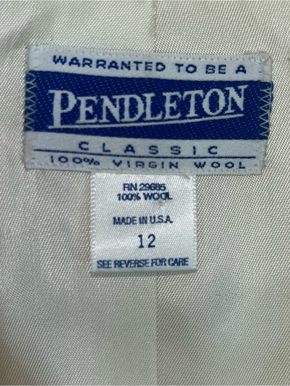 Vintage Pendleton Ivory Wool Double Breasted Blazer Jacket 12 Winter White - Picture 4 of 13